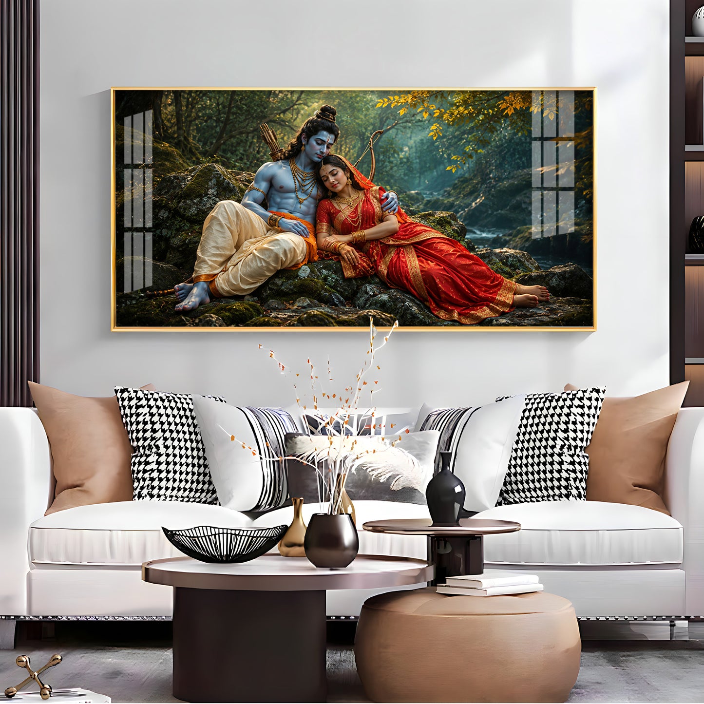 Lord Sita Ram Divine Love Premium Acrylic Horizontal Wall Art