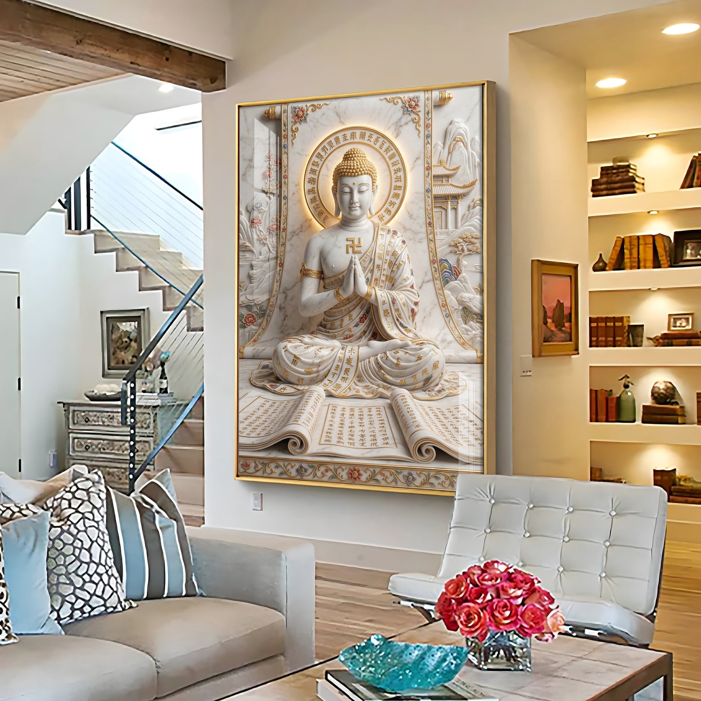 Lord Hanuman And Shivji Premium Acrylic Vertical Wall Art (Copy)