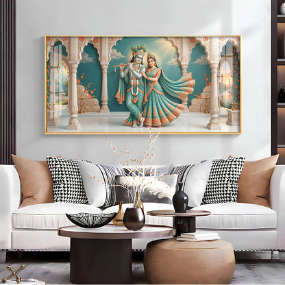 Hindu Deities Radha Krishna Premium Acrylic Horizontal Wall Art
