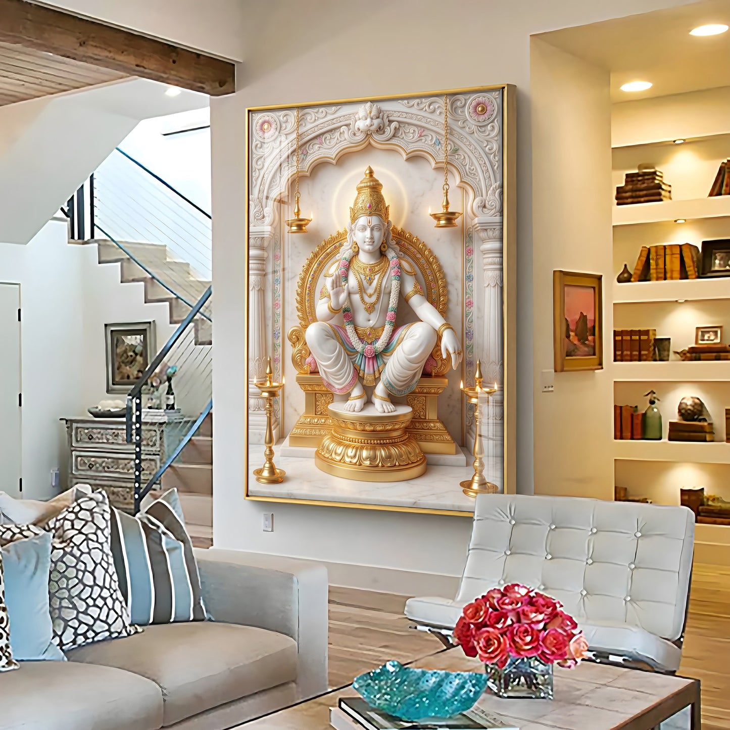 Ayyappa Swamy Premium Acrylic Vertical Wall Art