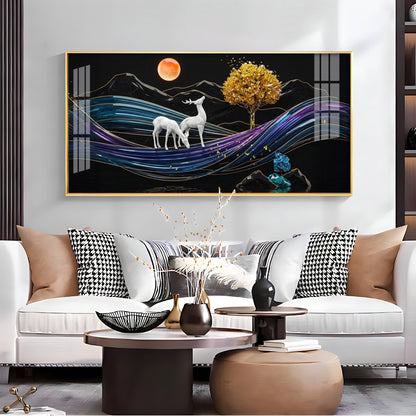 Tidal Deer Harmony Premium Acrylic Horizontal Wall Art