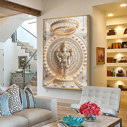 Divine Vishnu Premium Acrylic Vertical Wall Art