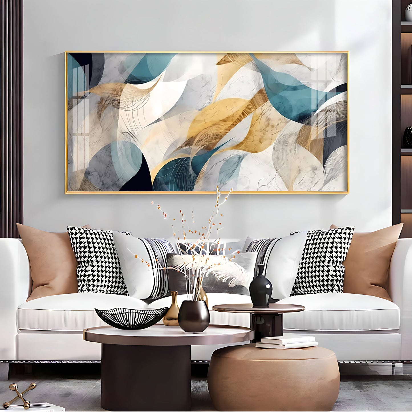 Abstract Waves Premium Acrylic Horizontal Wall Art