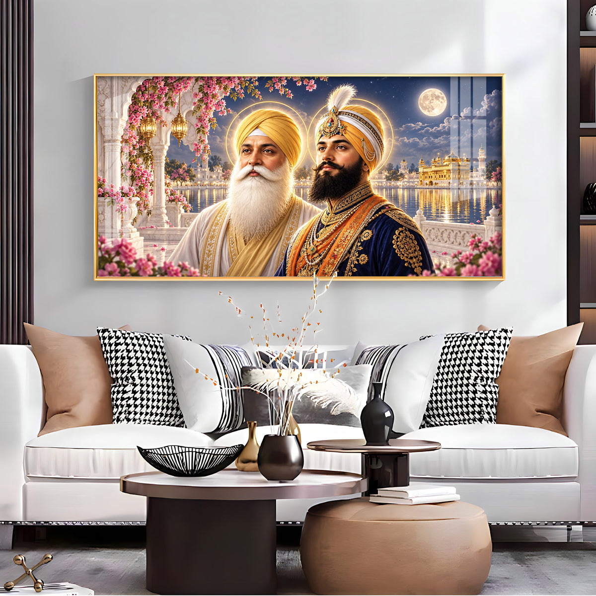 Guru Nanak Dev Ji and Guru Gobind Singh Ji Premium Acrylic Horizontal Wall Art