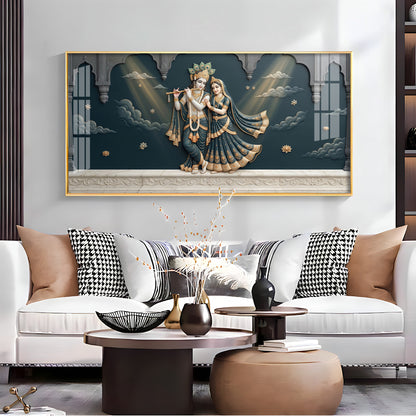 Lord Krishna & Radha Premium Acrylic Horizontal Wall Art