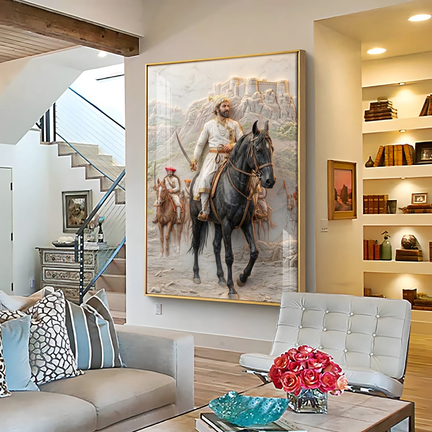 Warrior Chhatarapati Shivaji Maharaj Premium Acrylic Vertical Wall Art