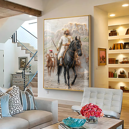 Warrior Chhatarapati Shivaji Maharaj Premium Acrylic Vertical Wall Art