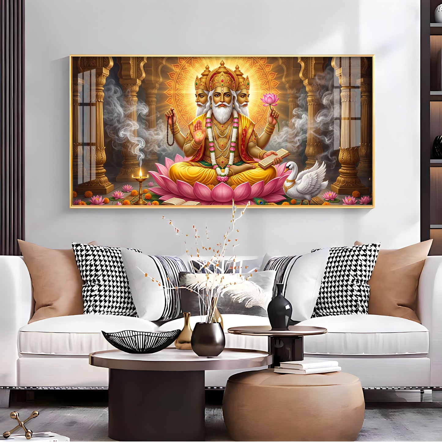 Depiction Of Lord Brahma Premium Acrylic Horizontal Wall Art