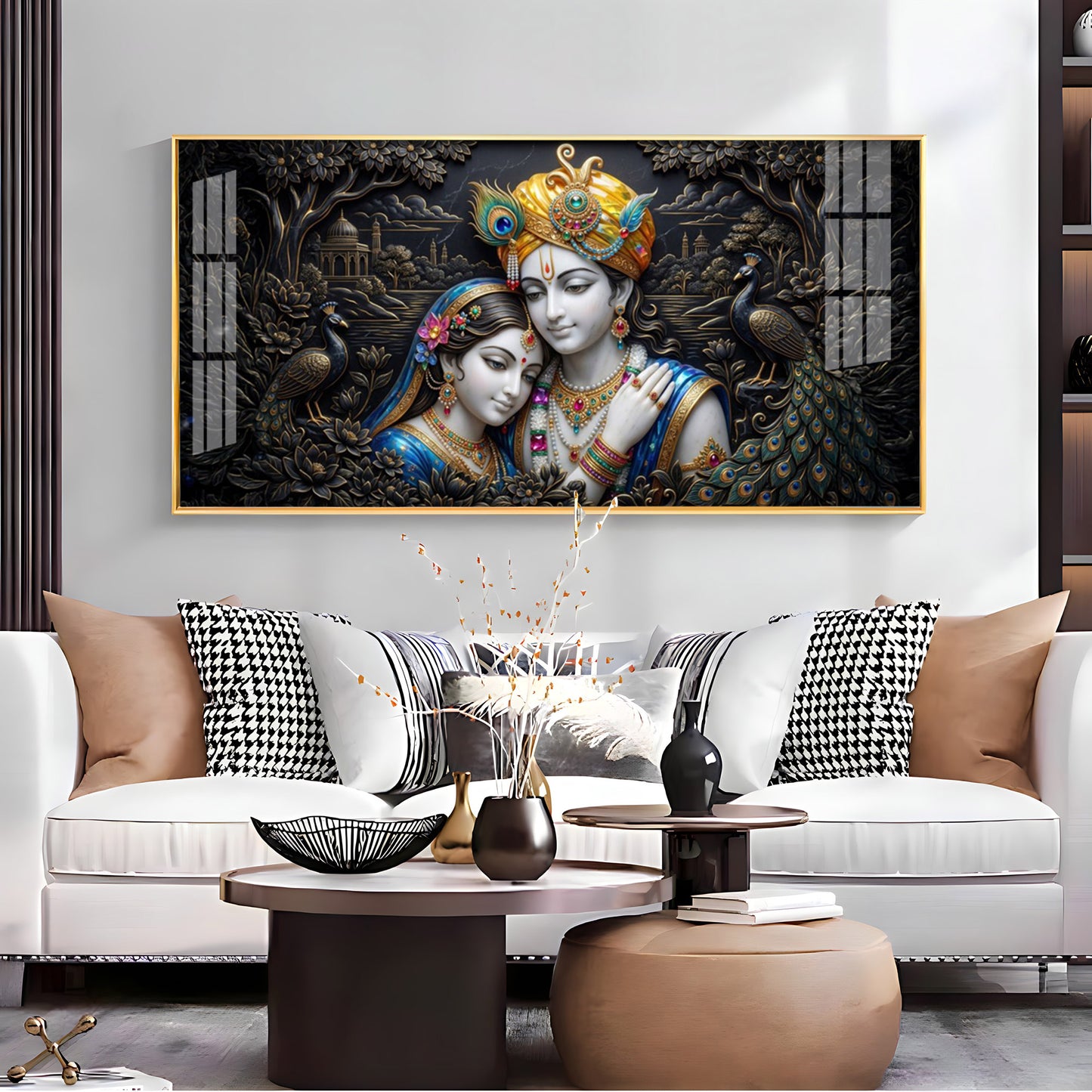 Spiritual Radha Krishna Premium Acrylic Horizontal Wall Art