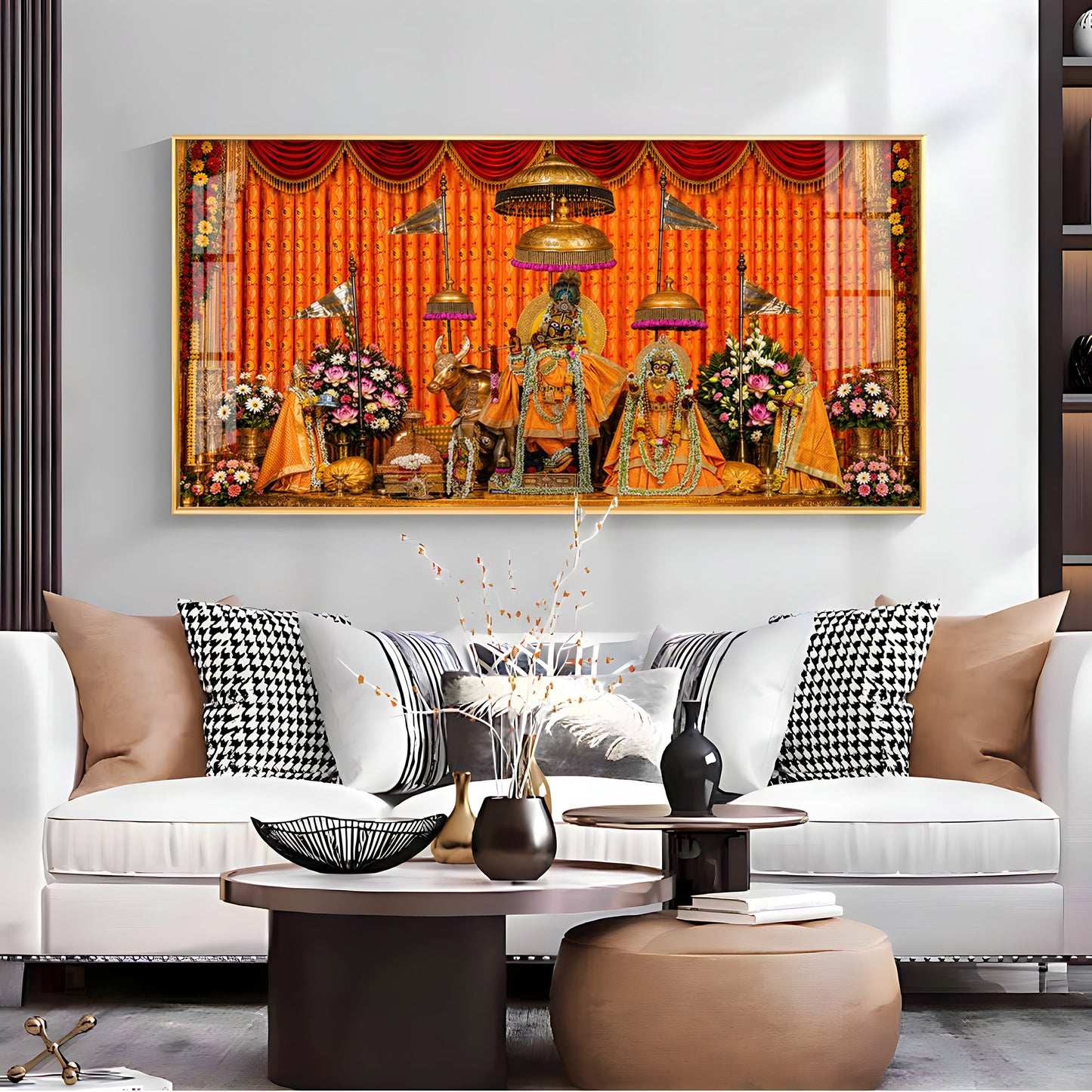 Lord Govind Dev Ji & Radha Rani Premium Acrylic Horizontal Wall Art