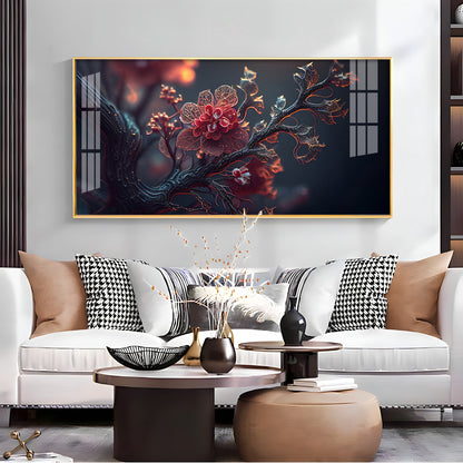 Binary Blossoms Premium Acrylic Horizontal Wall Art