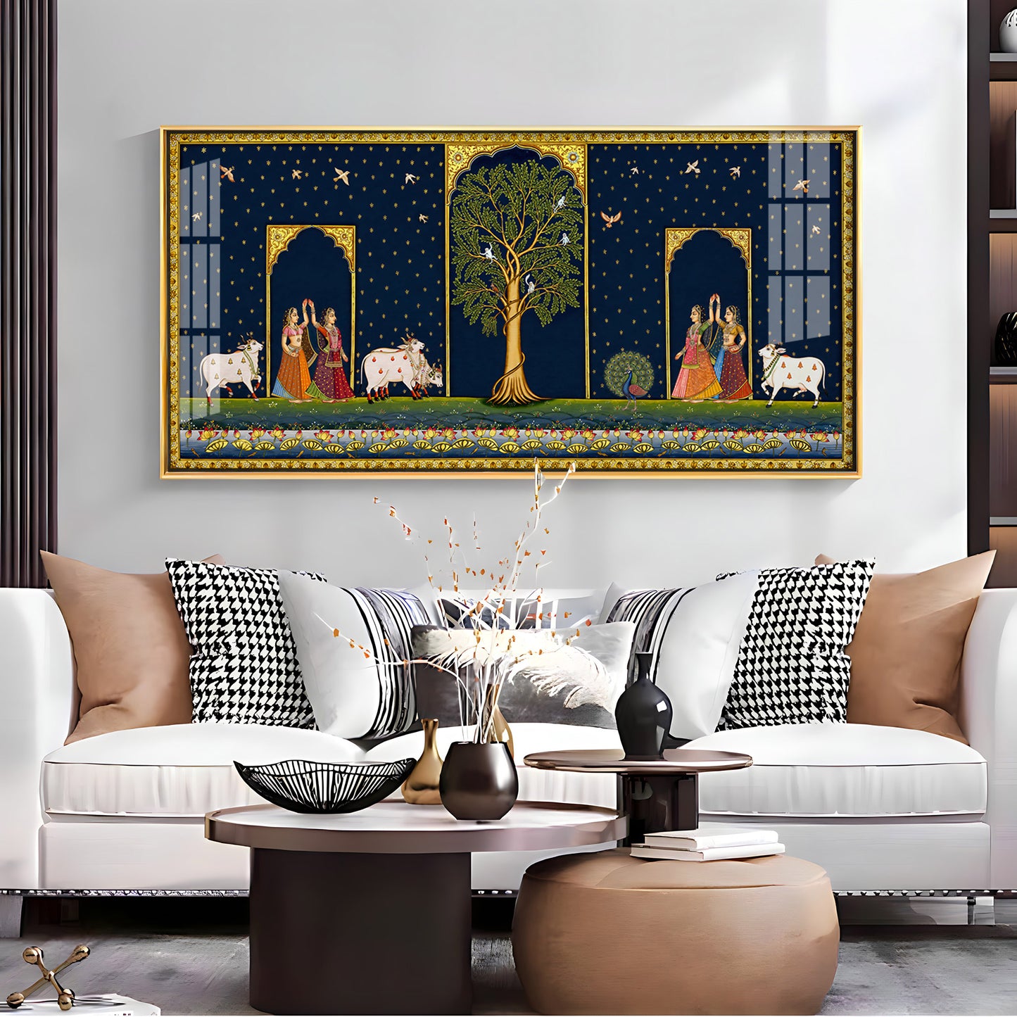 Cow With Tree of Life Premium Acrylic Horizontal Wall Art