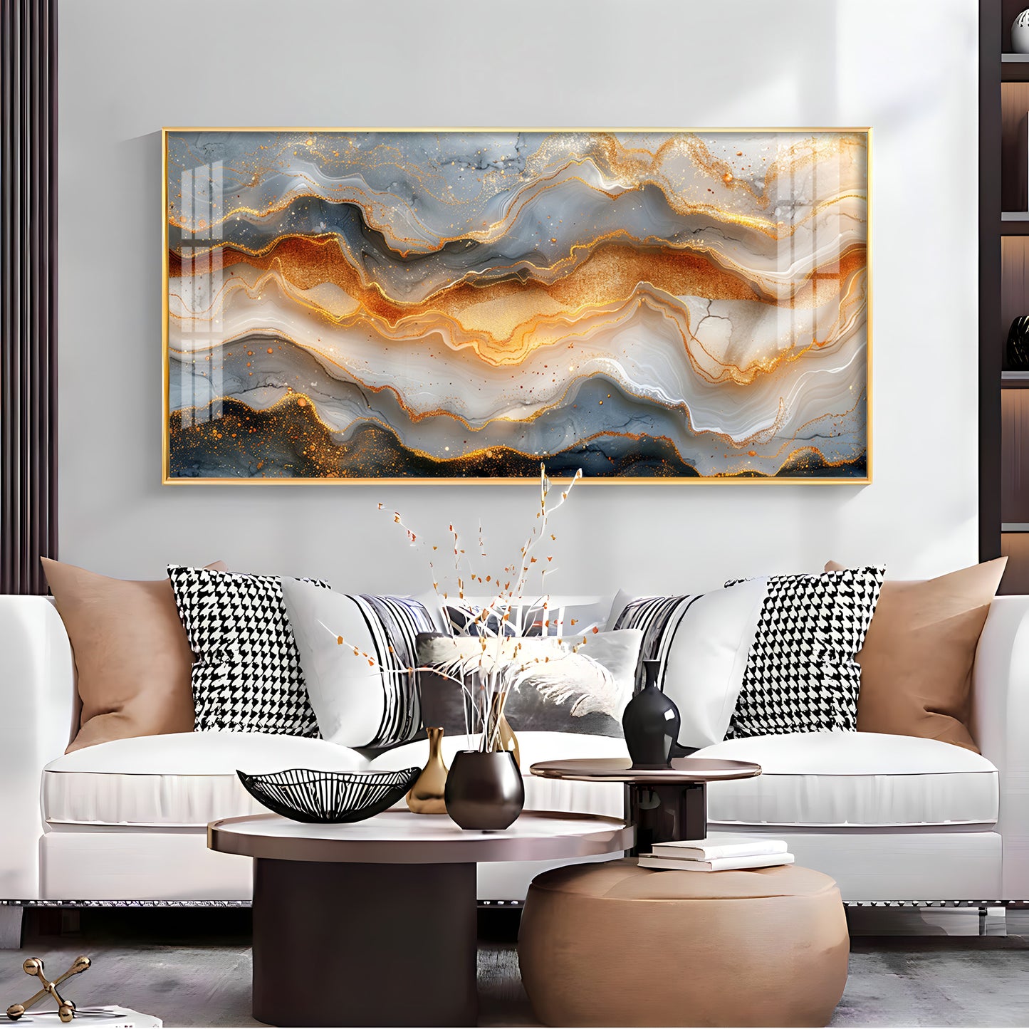 Marbled Veins Premium Acrylic Horizontal Wall Art