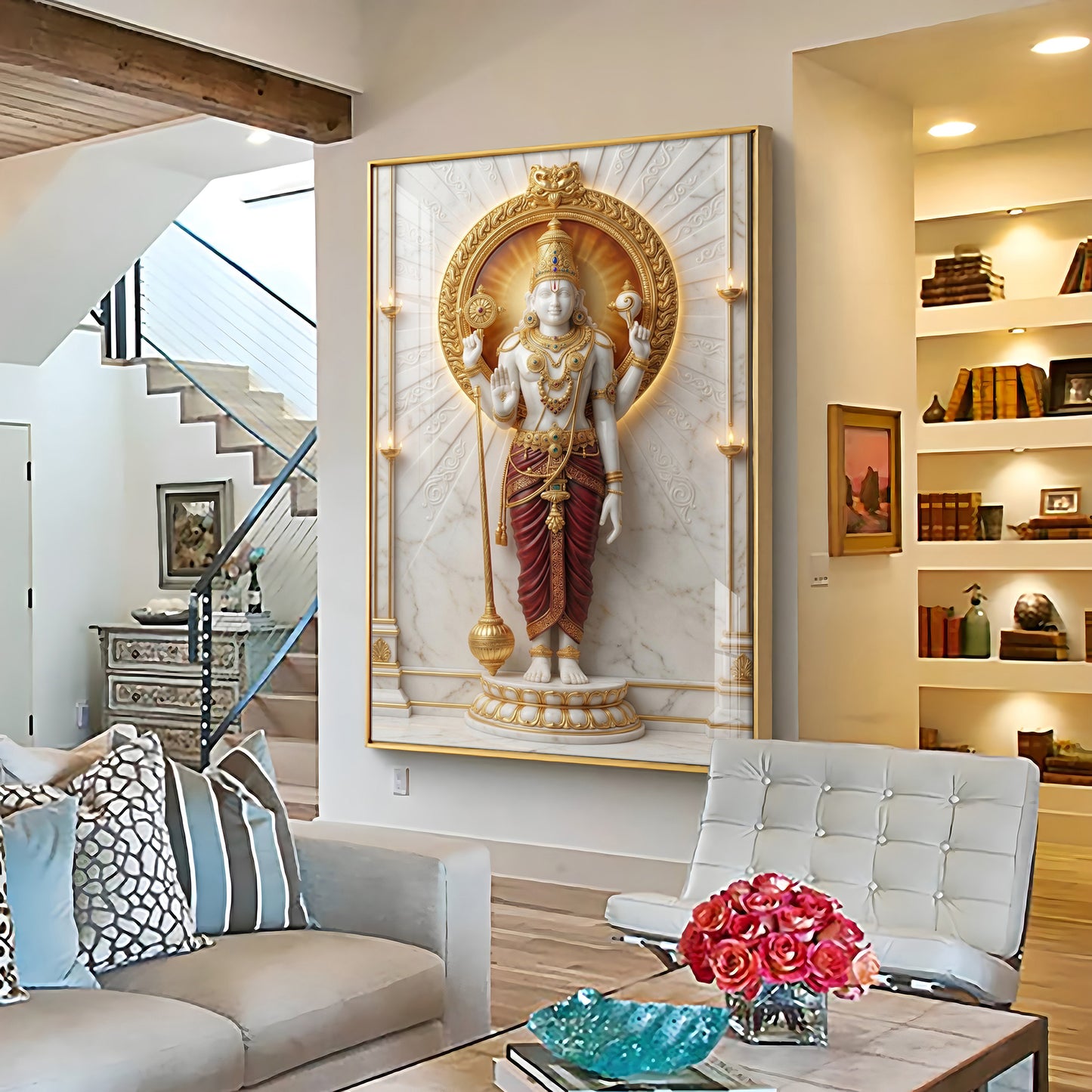 Hindu Deity Kartikeya Premium Acrylic Vertical Wall Art