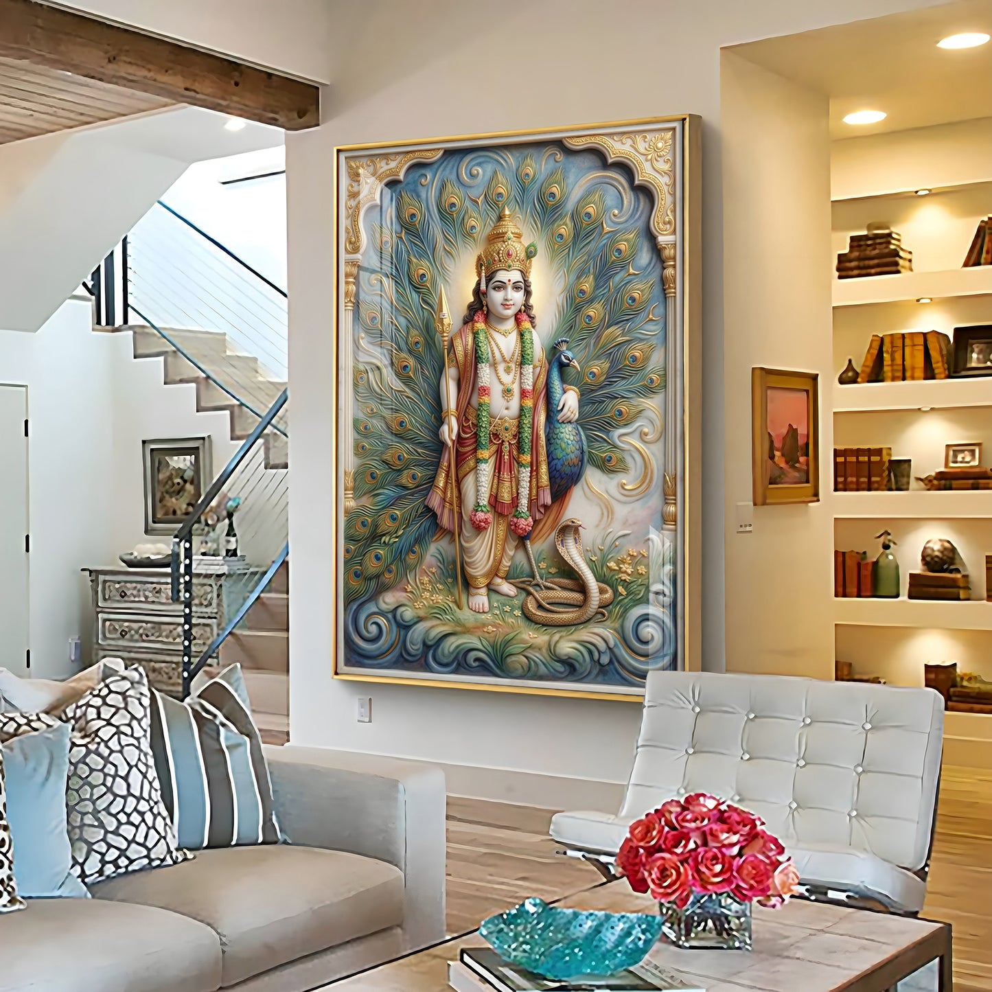 Hindu deity Lord Murugan Premium Acrylic Vertical Wall Art