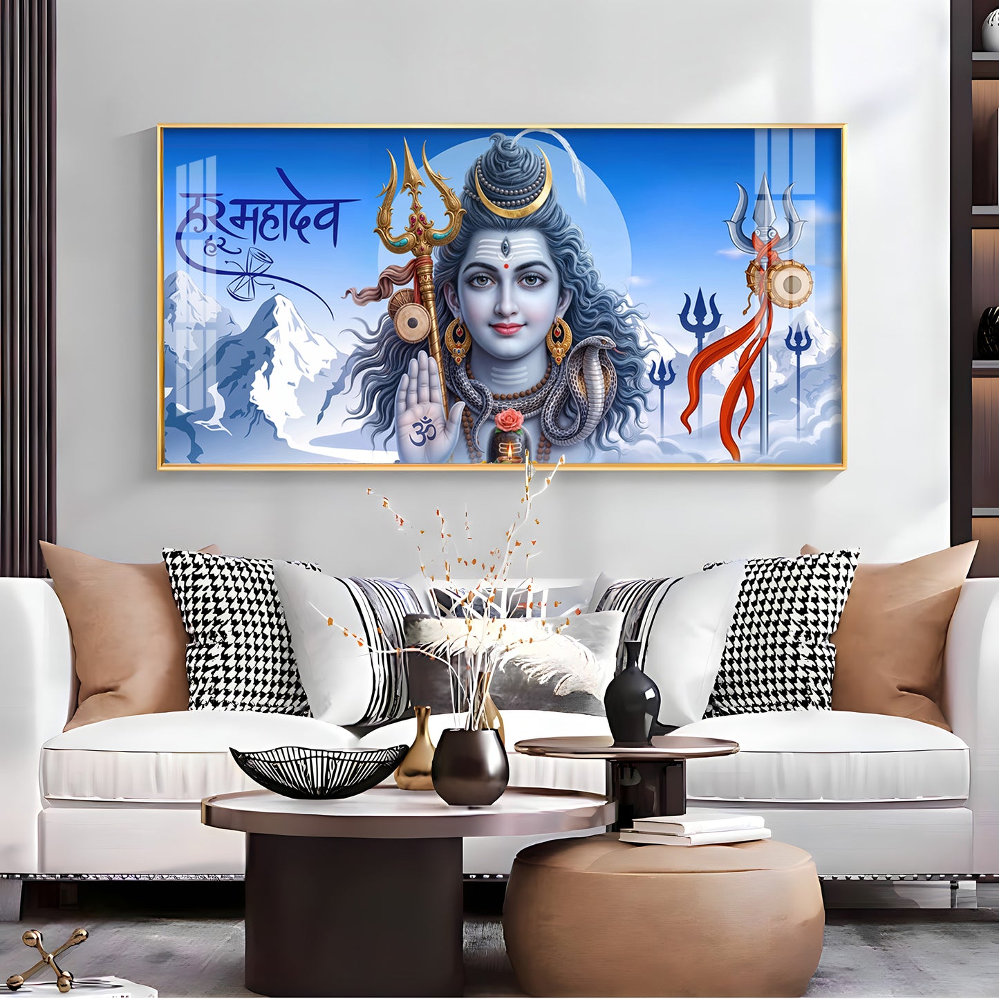 Om Namah Shivay Premium Acrylic Horizontal Wall Art