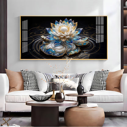 White Lotus Premium Acrylic Horizontal Wall Art