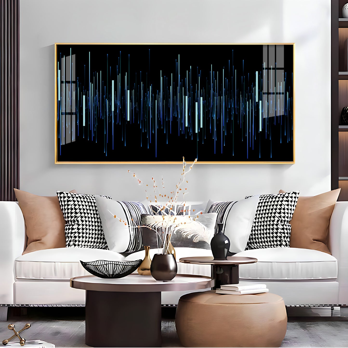 Abstract Vertical Light Bar Line Premium Acrylic Horizontal Wall Art