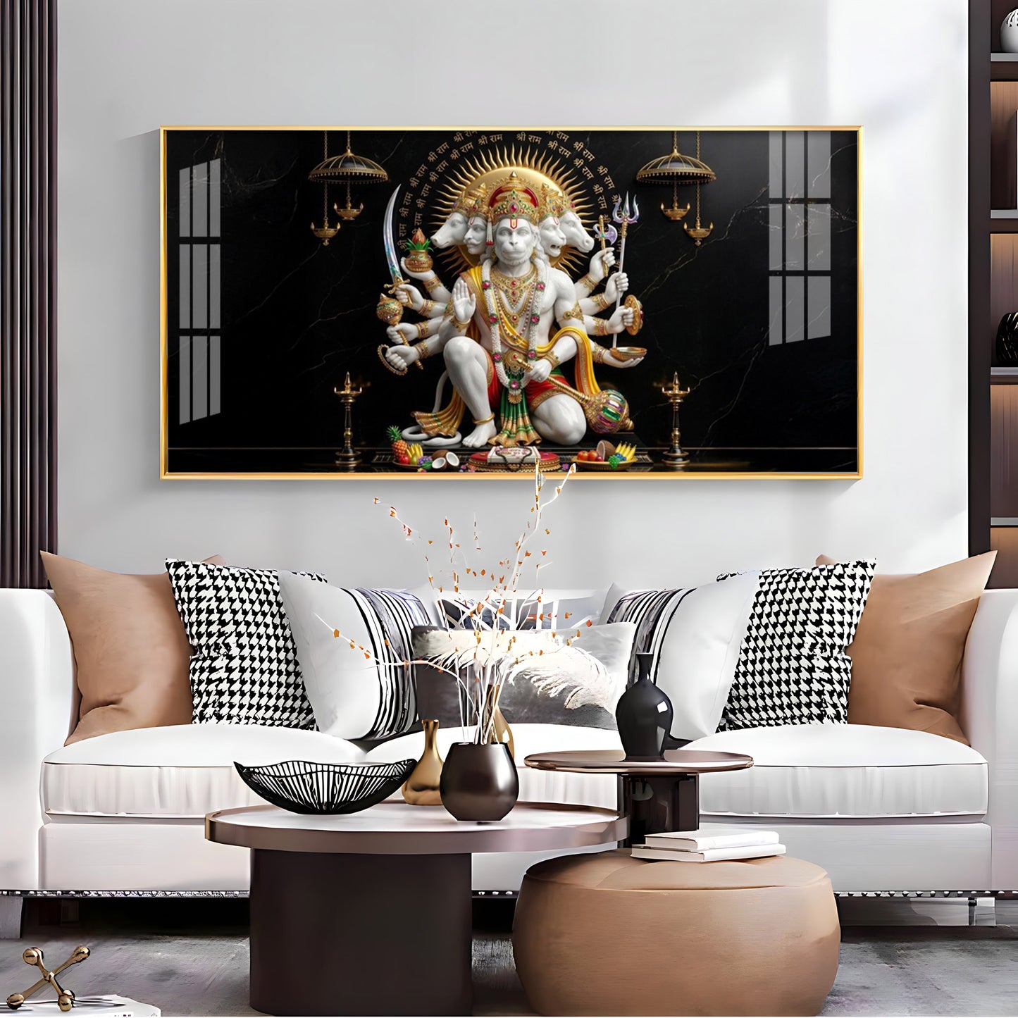 Cosmic Lord Of Panchamukhi Hanuman Premium Acrylic Horizontal Wall Art