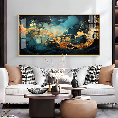 Abstract Colorful Background With Liquid Shapes Premium Acrylic Horizontal Wall Art