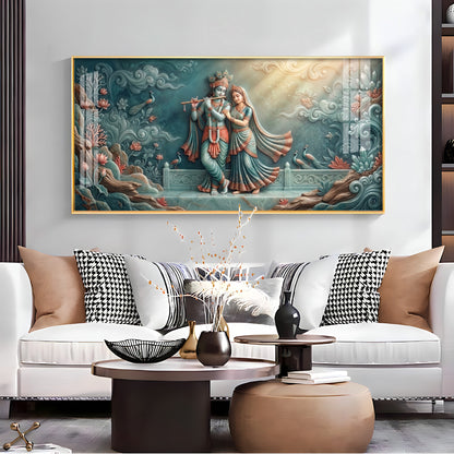 Hindu Deities Goddess Radha & Krishna Premium Acrylic Horizontal Wall Art