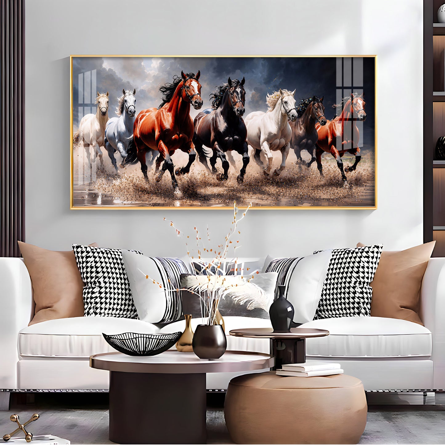 Seven Horses Run Wild Premium Acrylic Horizontal Wall Art