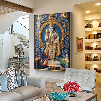 Hindu Lord Murugan Premium Acrylic Vertical Wall Art