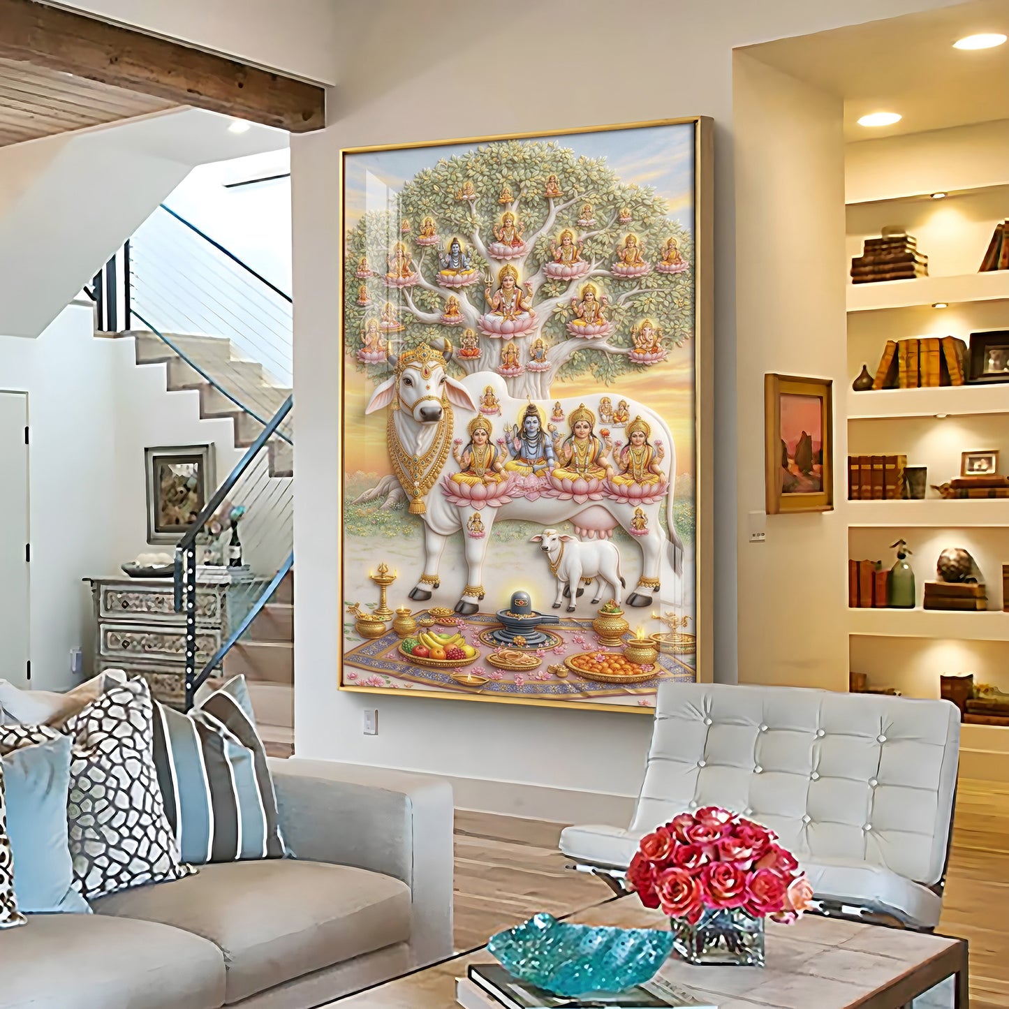 Gomatha Kamadhenu Premium Acrylic Vertical Wall Art