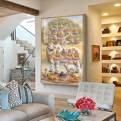 Gomatha Kamadhenu Premium Acrylic Vertical Wall Art