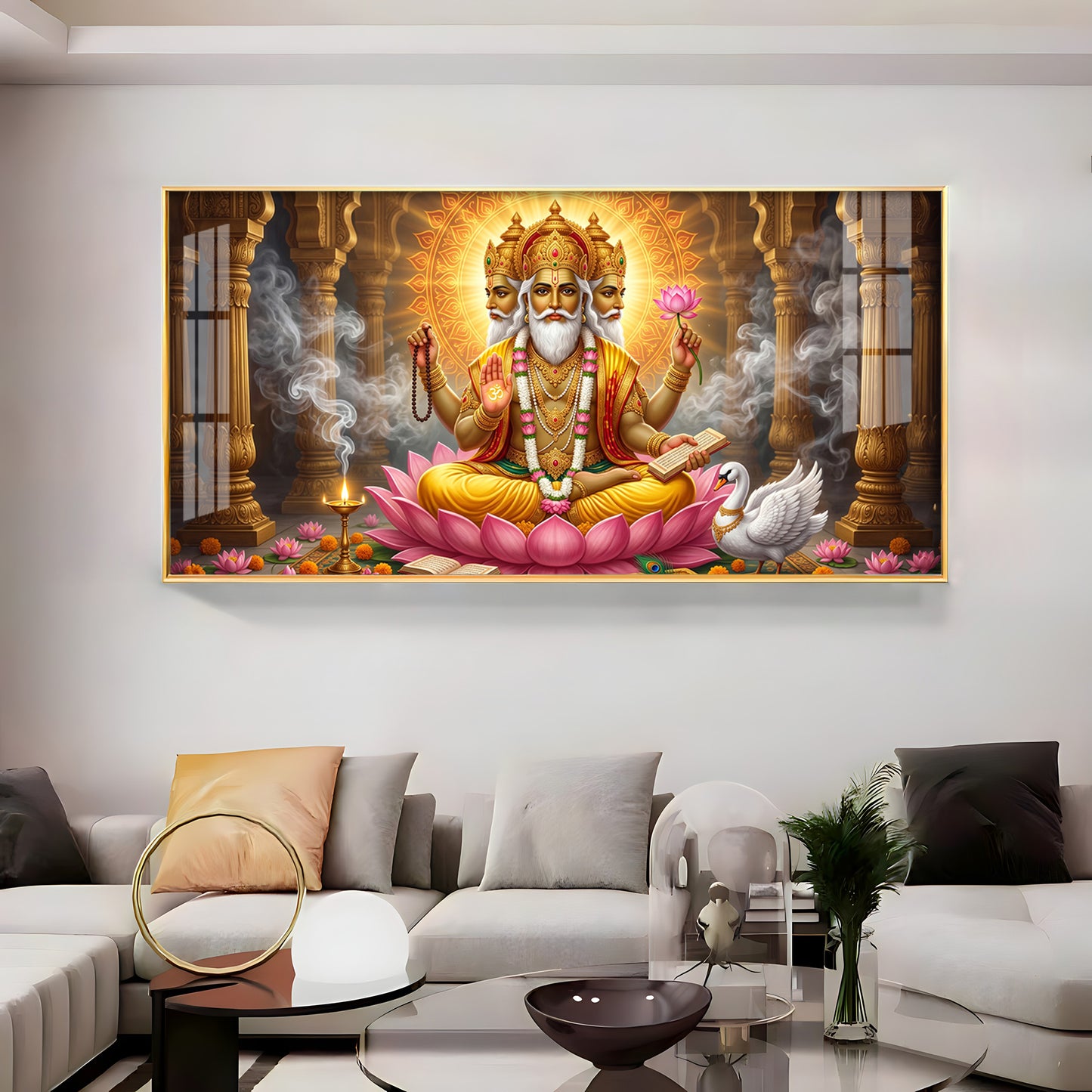 Depiction Of Lord Brahma Premium Acrylic Horizontal Wall Art