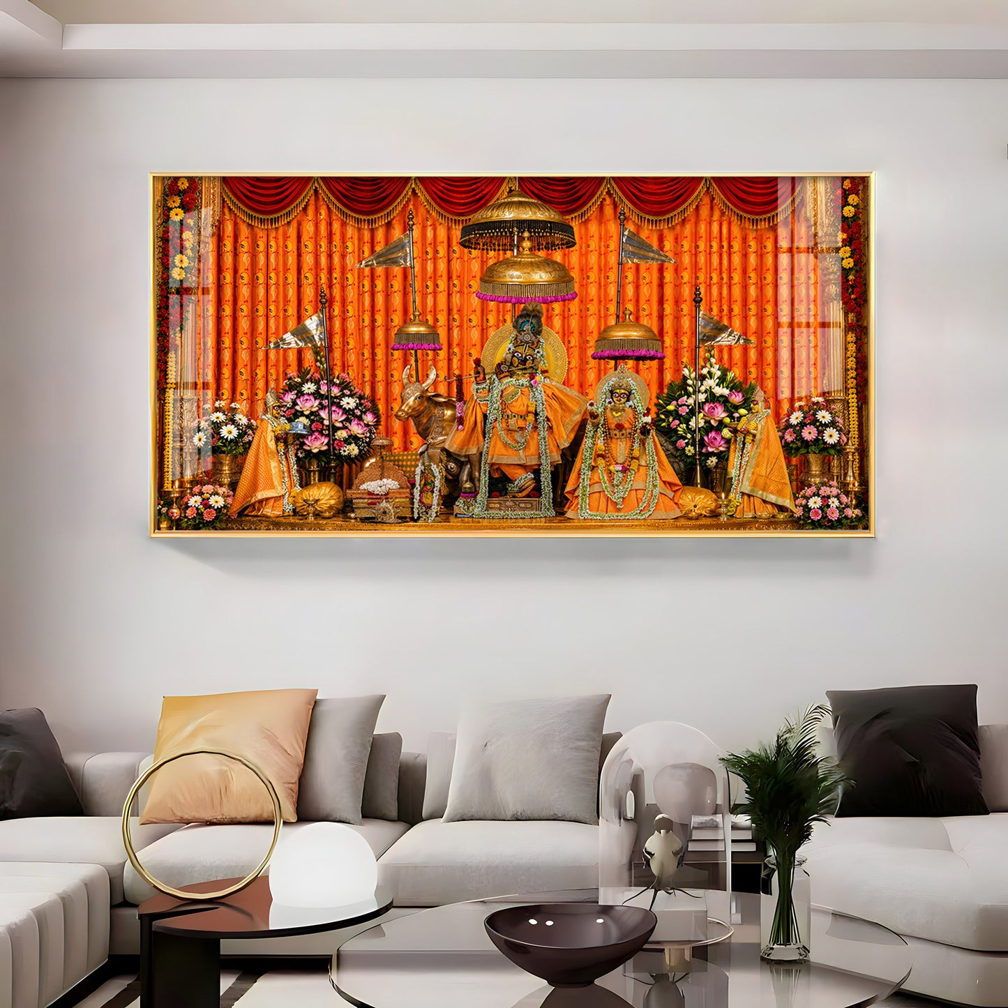 Lord Govind Dev Ji & Radha Rani Premium Acrylic Horizontal Wall Art