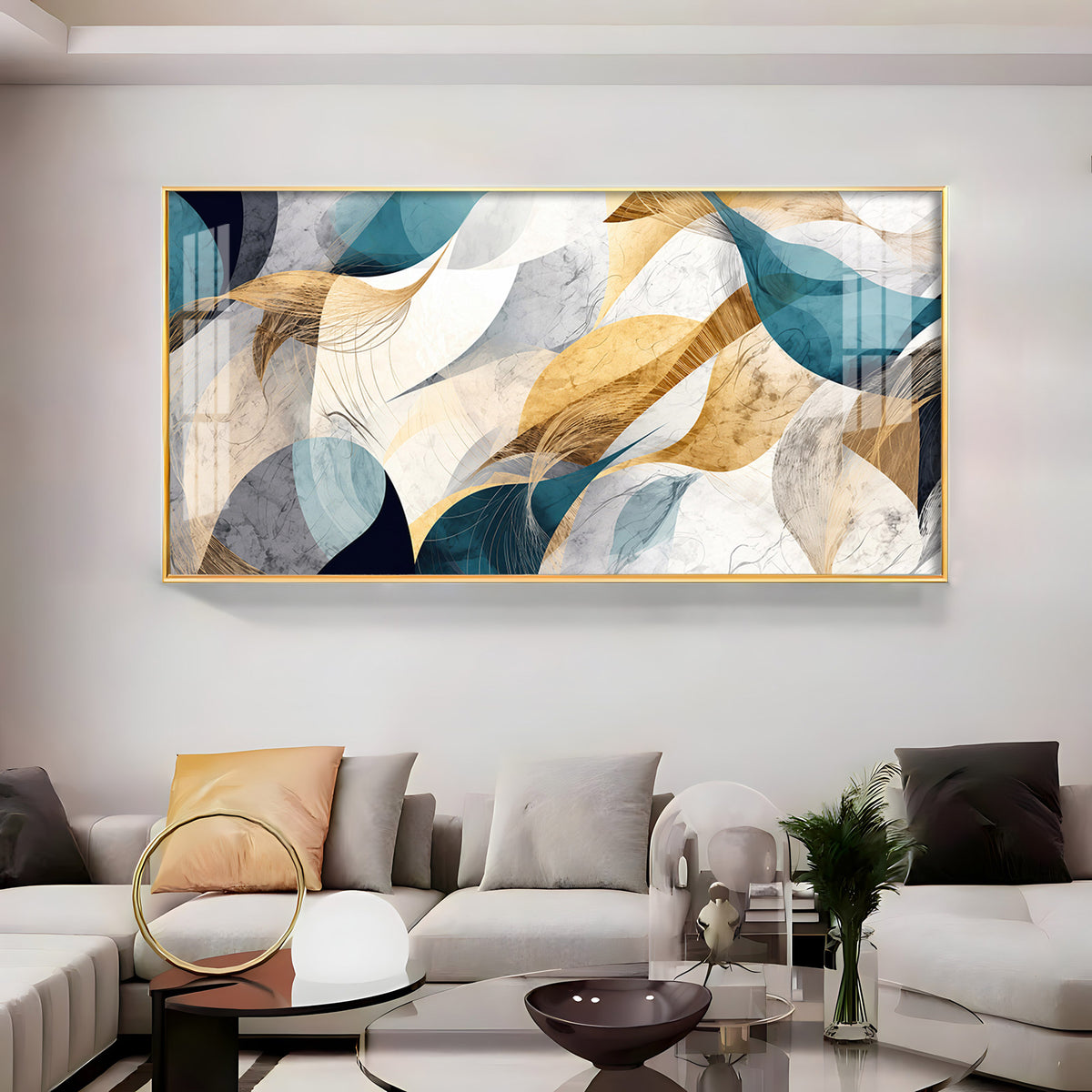 Abstract Waves Premium Acrylic Horizontal Wall Art