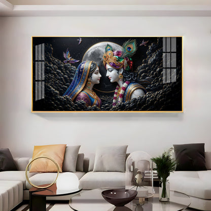 Divine Radha Krishna Premium Acrylic Horizontal Wall Art