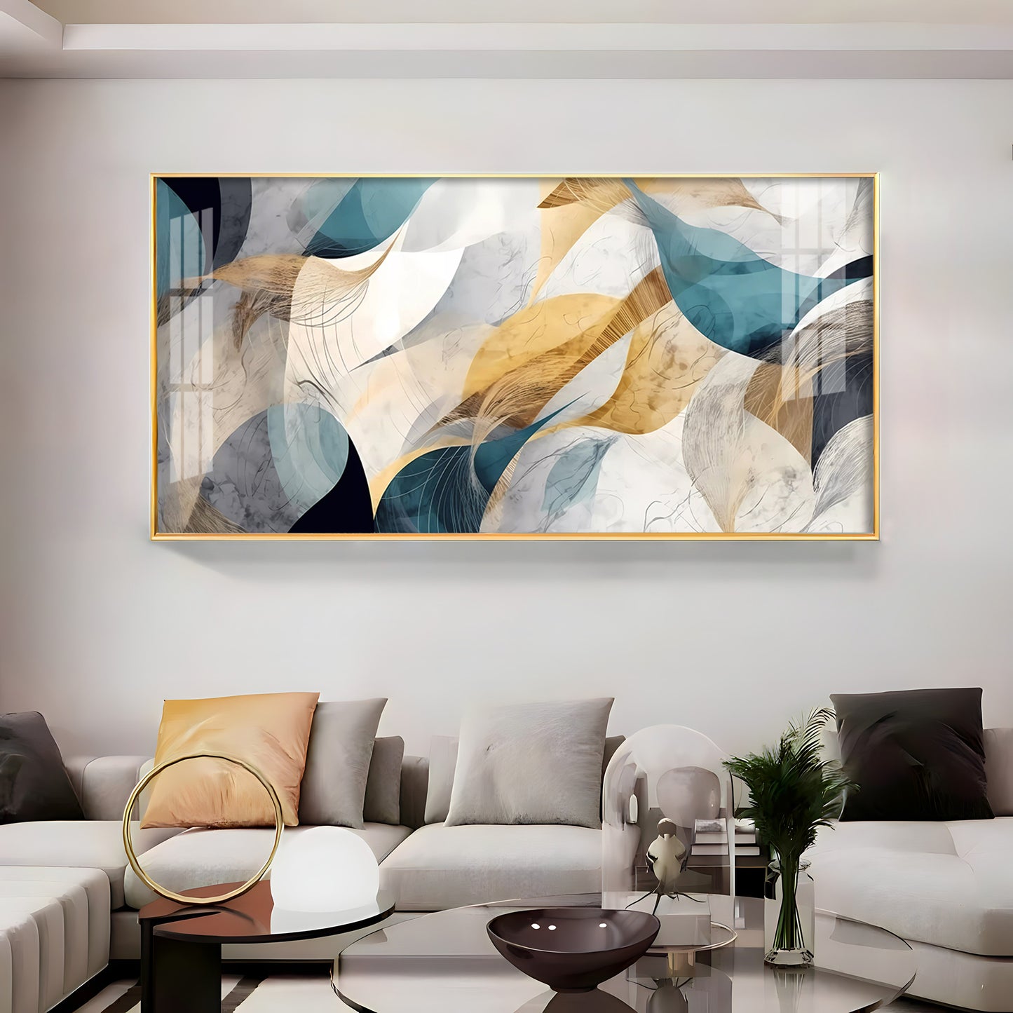 Abstract Waves Premium Acrylic Horizontal Wall Art