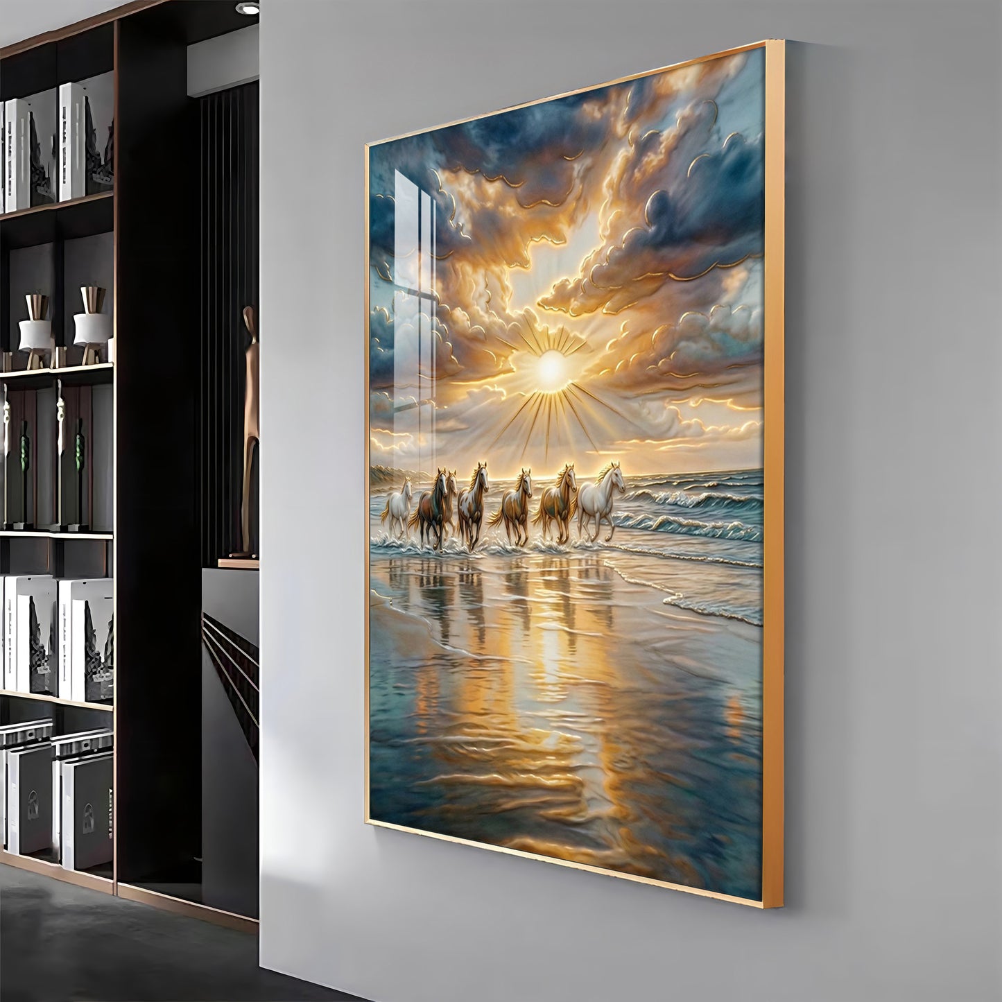 Vastu Inspired Running Horse Wall Art Premium Acrylic Vertical Wall Art