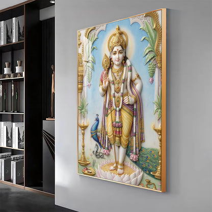 Deity Murugan Ji Premium Acrylic Vertical Wall Art