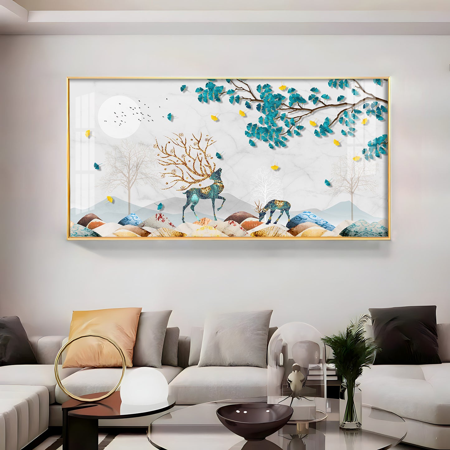 Modern Aesthetic Deer Premium Acrylic Horizontal Wall Art