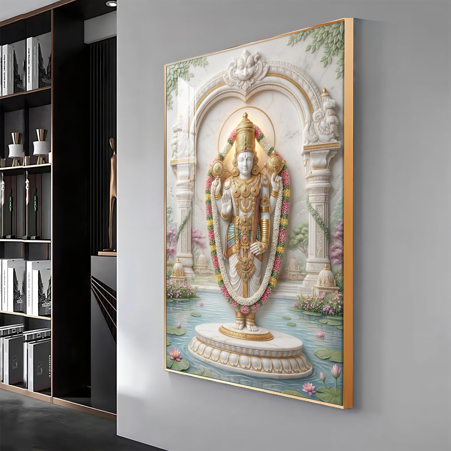 Hindu God Venkateswara Premium Acrylic Vertical Wall Art