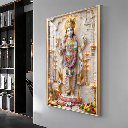 Religious Krishna ji Premium Acrylic Vertical Wall Art