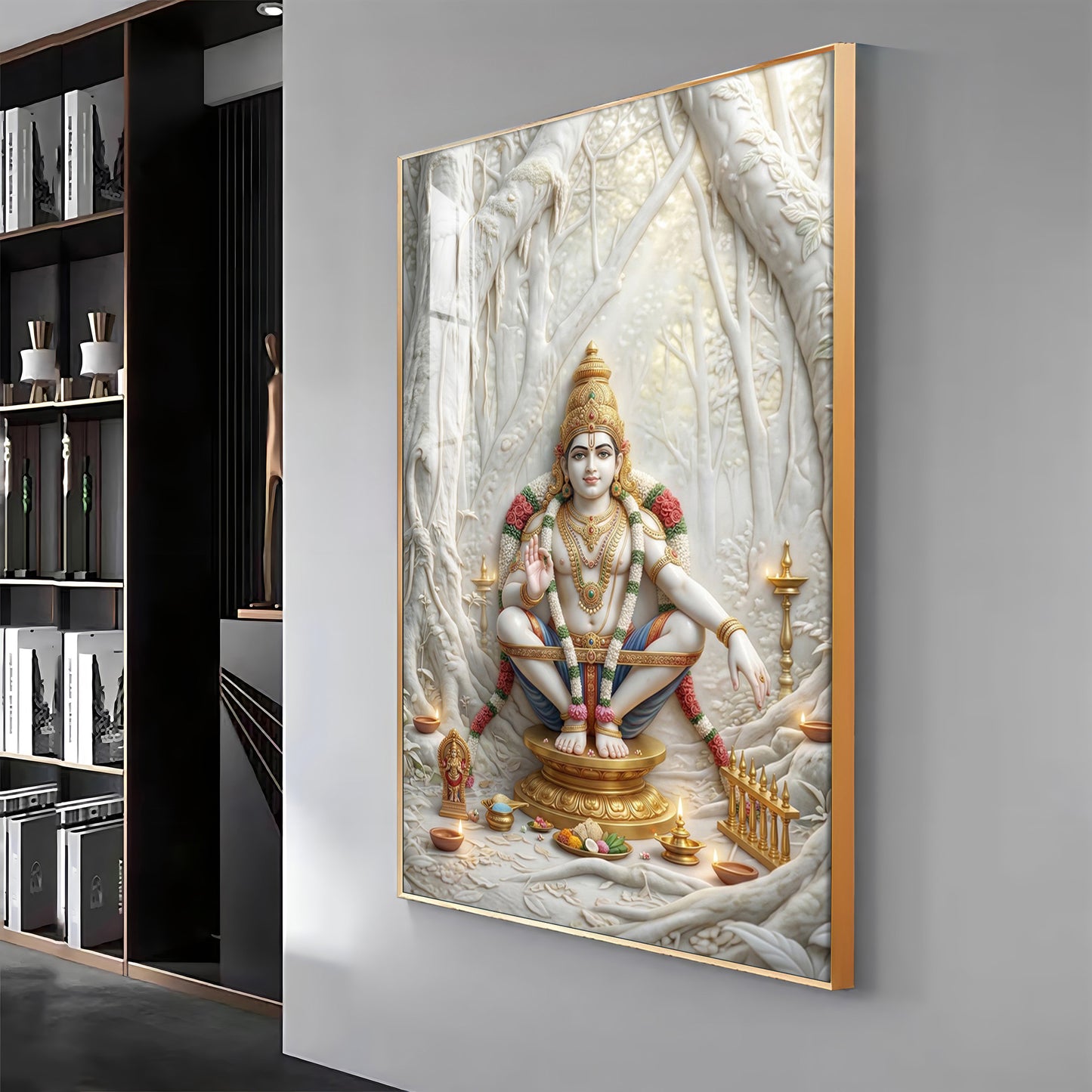 Ayyappan Bhagwan Premium Acrylic Vertical Wall Art