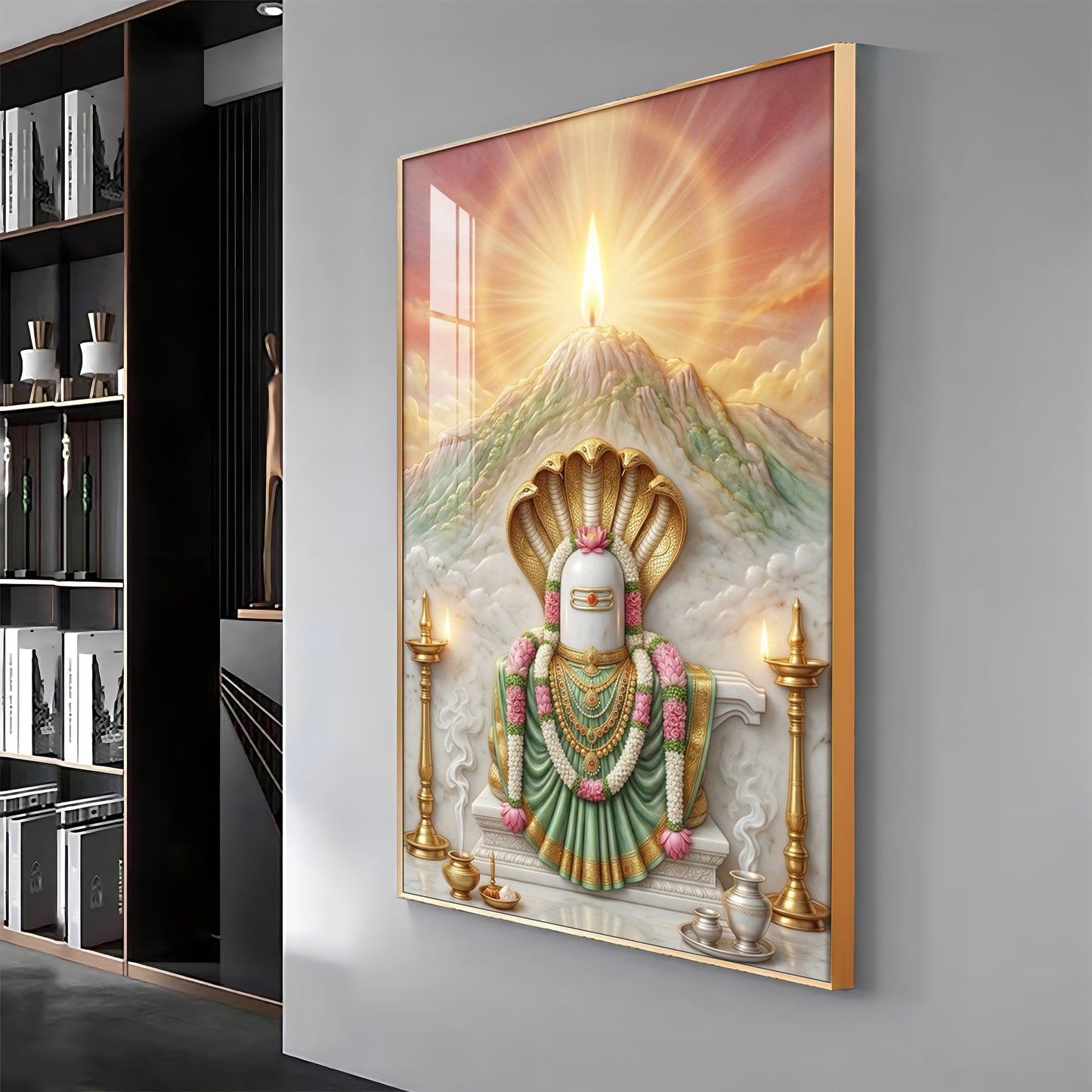 Bhagwan Shiva Lingam Premium Acrylic Vertical Wall Art