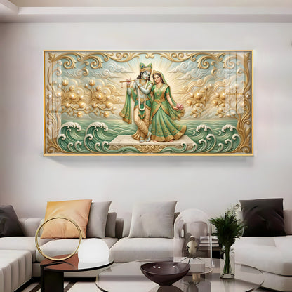 Divine Goddess Radha Krishna Premium Acrylic Horizontal Wall Art