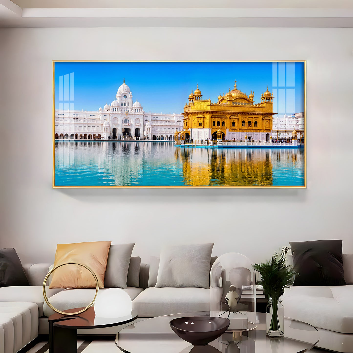 Golden Temple Premium Acrylic Horizontal Wall Art