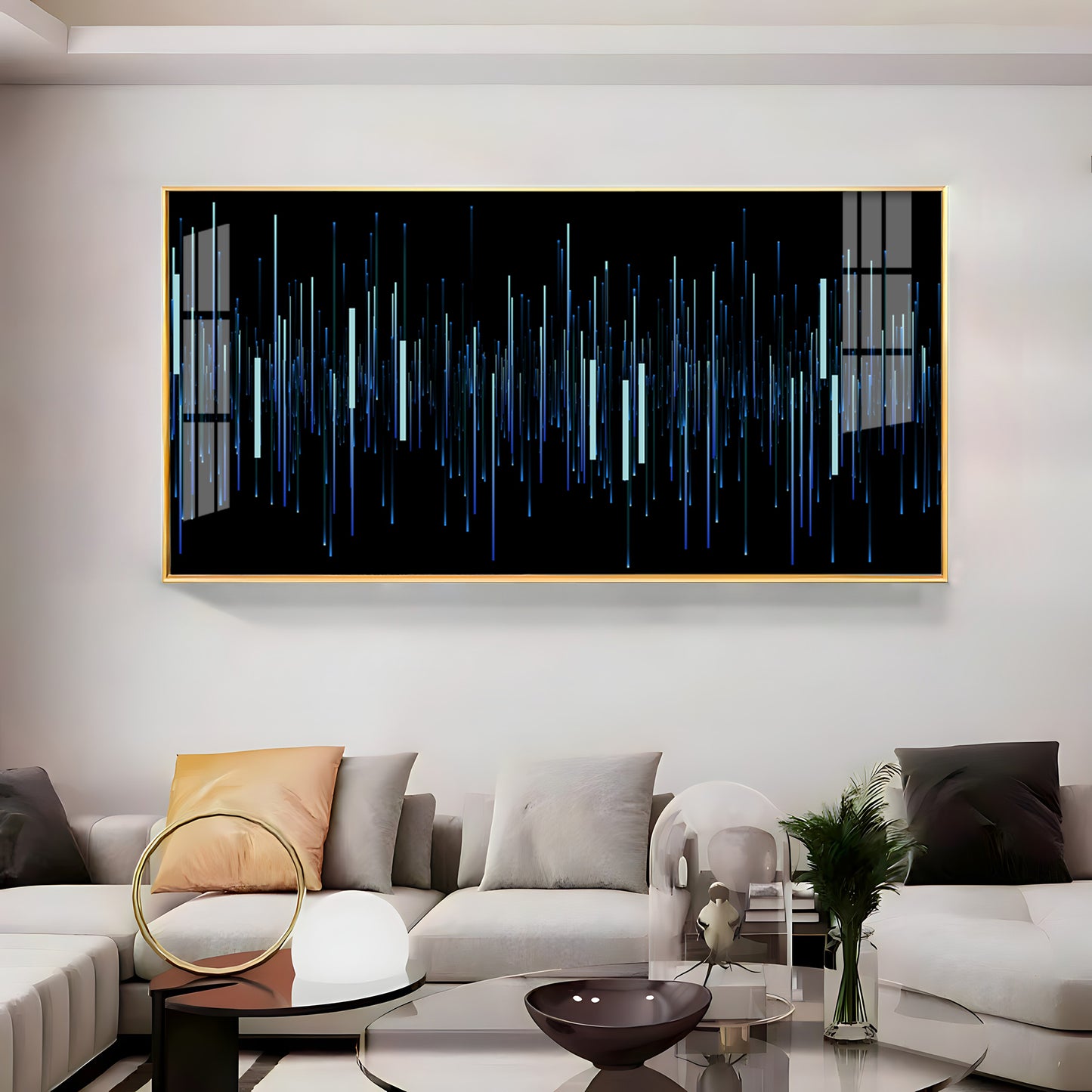 Abstract Vertical Light Bar Line Premium Acrylic Horizontal Wall Art
