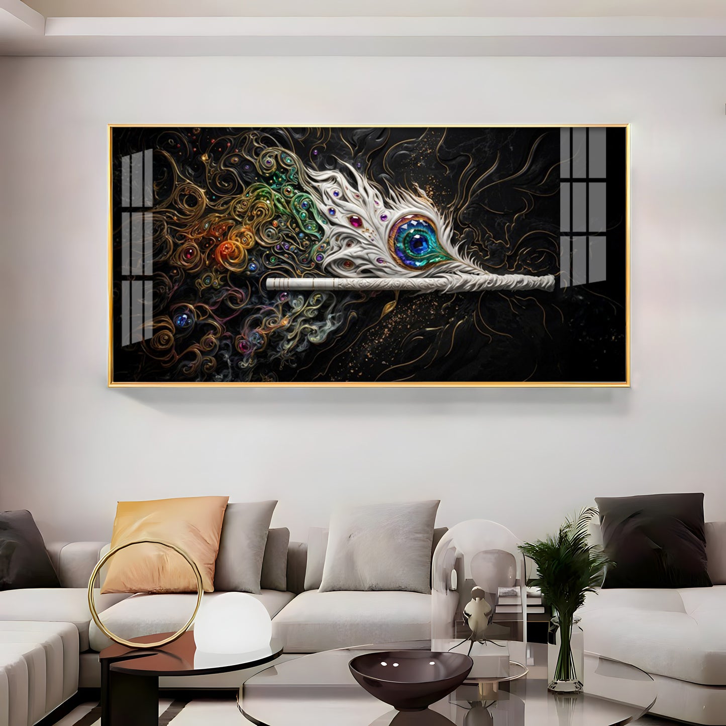 Colorful Breeze White Flute Premium Acrylic Horizontal Wall Art