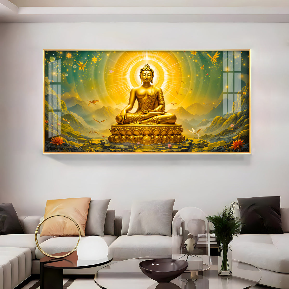 Cloudscape Buddha Premium Acrylic Horizontal Wall Art