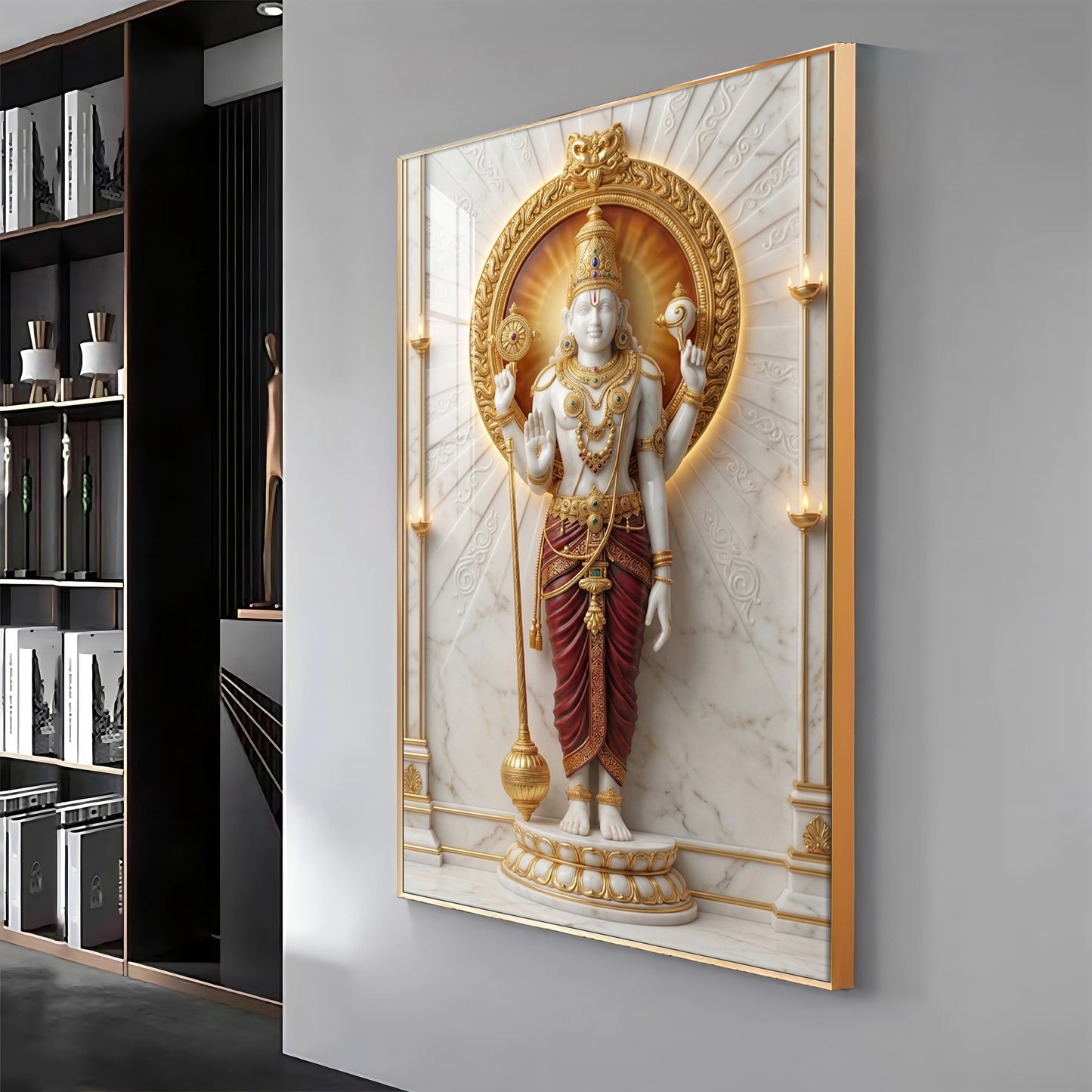 Hindu Deity Kartikeya Premium Acrylic Vertical Wall Art