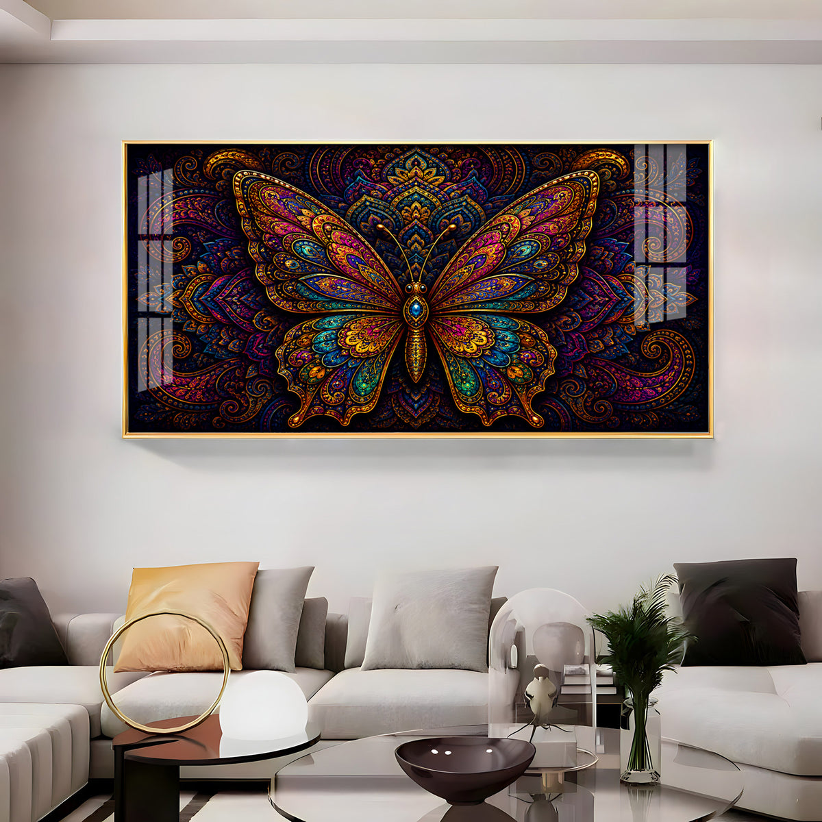 Mandala Butterfly Premium Acrylic Horizontal Wall Art