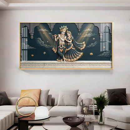 Lord Krishna & Radha Premium Acrylic Horizontal Wall Art