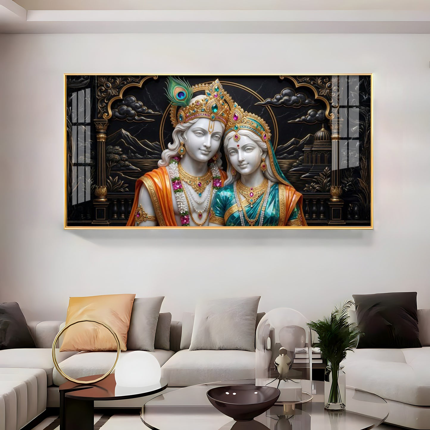 Magical Radha Krishna Premium Acrylic Horizontal Wall Art